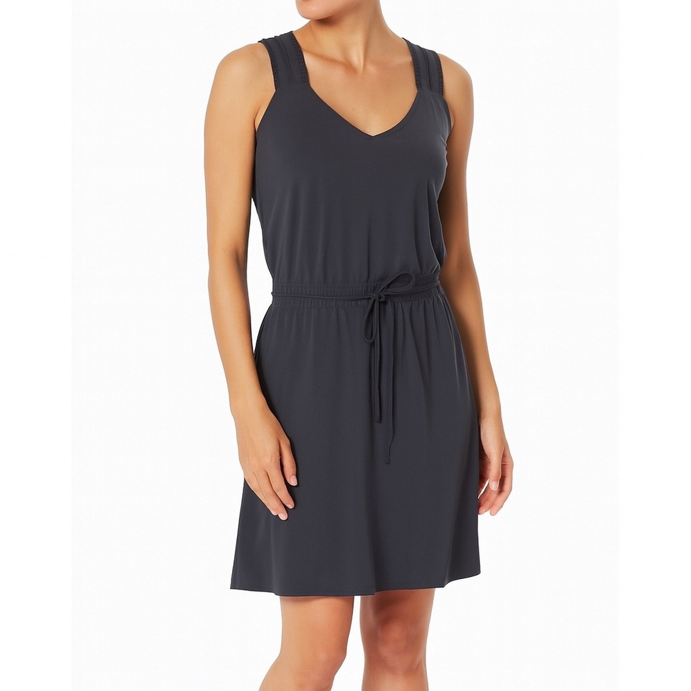 Athleta‎ Savannah Strap Mini Athletic Tie Waist Dress Black Size XS NEW